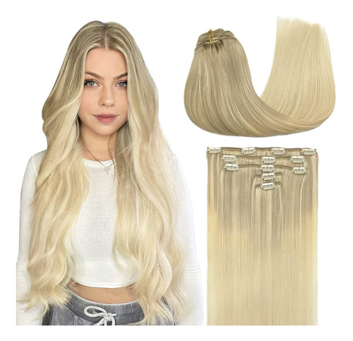 Extensiones Cabello Natural Balayage Rubio Ceniza 20in 80gr