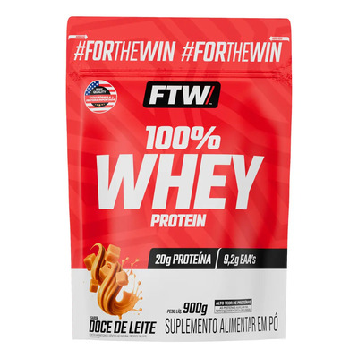 Whey Protein 100% Concentrado Refil 900g Sabor Doce de Leite - FTW | Frete grátis