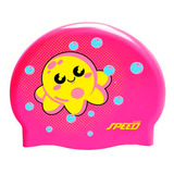 Gorra Natacion Silicona Speed Con Diseño Niñas Pulpito Rosa Unico