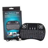 Mini Teclado Luz Controle Keybord Sem Fio P Smart Tv Box 