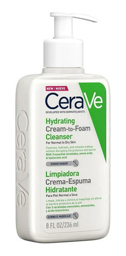 Cerave Limpiadora Crema Espuma Hidratante Para Rostro 236ml 