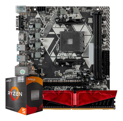 Kit Upgrade Gamer, Amd Ryzen 5 5600g + A520m + 8gb Ddr4