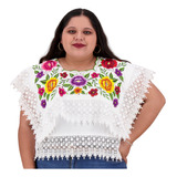 Blusa Yucateca Bordada, Blusa Solapa Terno. Mayakim