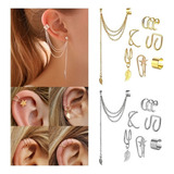 Kit 07 Brinco Feminino Pressão Piercing Orelha Prateado Ouro