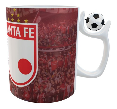 Mug Independiente Santa Fe Con Balon En Oreja