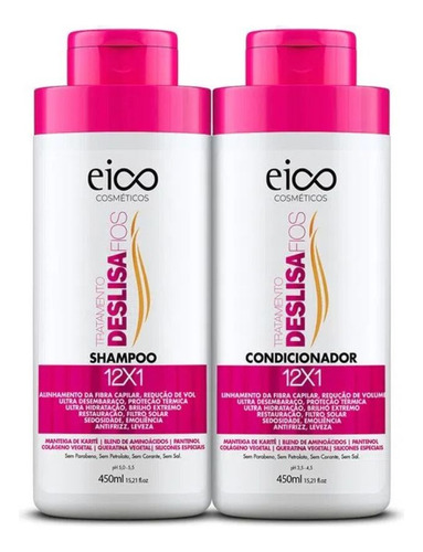 Kit Shampoo Condicionador Eico Tratamento Deslisa Fios Duo 