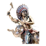  Estatueta Decorativa Indio Apache Guerreiro No Cavalo 