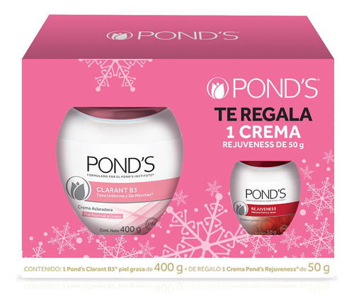 Crema Facial Ponds Clarant B3 Piel Normal A Grasa 400g + Crema Ponds Rejuveness 50g