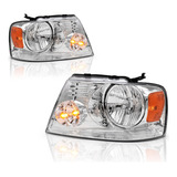 Par De Faros Para Lobo F150 2004 2005 2006 2007 2008 Cromo *