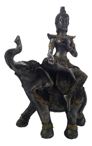 Buda En Elefante Estatua Cerámica