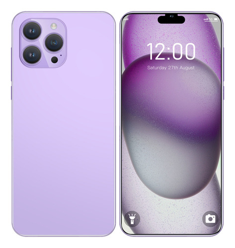 Telefone Barato Android I15 Pro Max De 6,3 Roxo 1