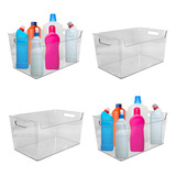 Set 4 Organizador Multiuso Plástico Con Tapa 38.2x24x19.8cm