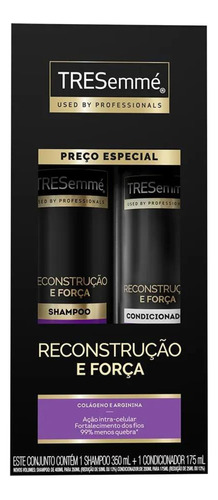  Kit Shampoo 350ml + Condicionador 175ml Reconstrução E Força Tresemmé