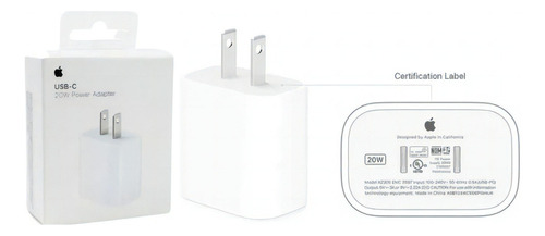Cargador Rápido 20w iPhone 11 Max Xr X 8 8plus+ Cable iPhone Color Blanco