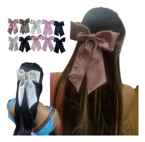 Scrunchie Moño De Satin Con Lazo Mujer Acccesorios Meloss