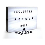 Cartel Light Box Led Pizarra Retro 30x5x22cm Letras-emojis
