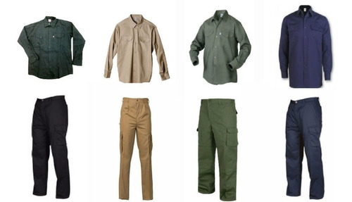 Pantalon Cargo Y Camisa Trabajo Para Trabajo Triple Costura