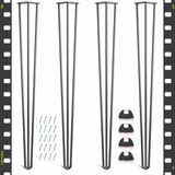 Patas Para Mesa Hairpin Triple 80cm Set De 4