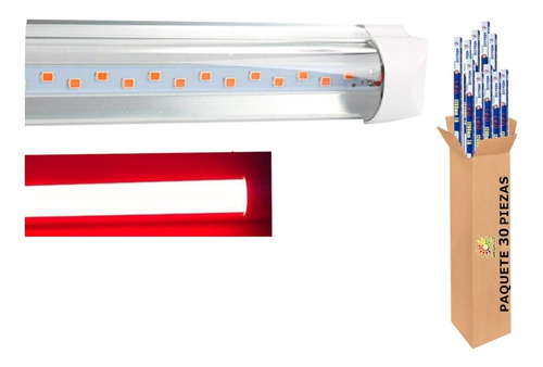 Tubo Led Color Rojo Megaluz Llc004 20w 120mm 30 Piezas C3s