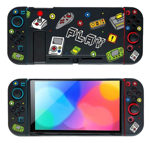 Carcasa Para Nintendo Switch Y Joycon, Diseño De Juegos.