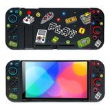 Carcasa Para Nintendo Switch Y Joycon, Diseño De Juegos.