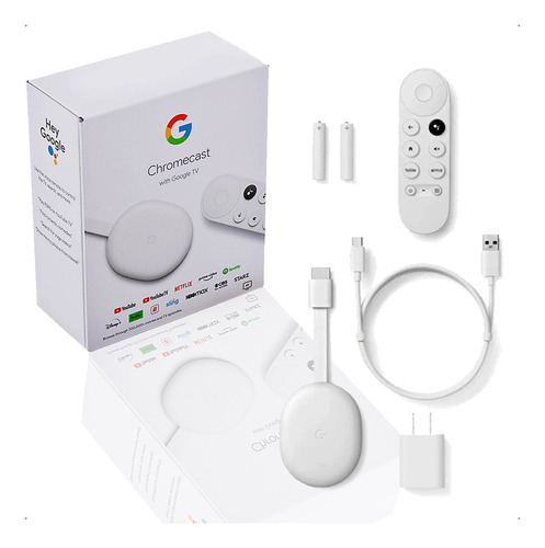 Google Chromecast With Tv De Voz 4k 8gb Snow Com 2gb Memória