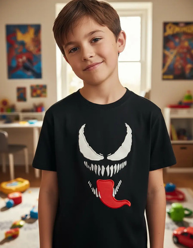 Venom Playera De Algodón Bordada