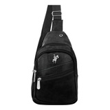 Bolsa Mariconera Polo Opy013 De Vinipiel  Negra Asas Color Negro