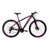 Bicicleta Aro 29 Ksw Xlt 24v Disco Câmbios Index Cor Preto/rosa Tamanho Do Quadro 19