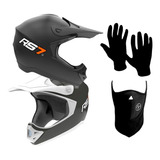 Casco Hawk Rs7 Cross + Guantes + Mascara - Sti Motos