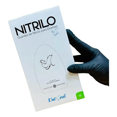 Guantes Nitrilo Negro Medianos 100 Piezas UniSeal Hipoalergénicos | MercadoLibre