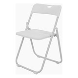 Silla Plegable Plastico Reforzada Exterior Fiesta Resistente Color Blanco