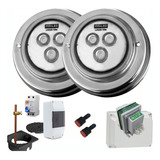 Kit Completo 2 Luces De Pileta 10w Blancas + Kit Proteccion