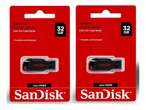 2 Uni. Pendrives Store More 32gb Sandisk 