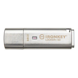 Memoria Usb-a Kingston Ironkey Locker+50 64gb Xts-aes 145mbs Color Plateado Liso