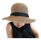 Sombreros De Playa Con Gorra Tejida De Paja (kh) Para Niñas