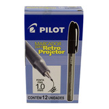 Caneta Pilot Retroprojetor 1.0 Marcador Preto Cx C/12
