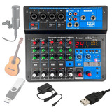 Mesa De Som 6 Canais Bluetooth Mixer 24 Efeitos Mxt Mx-6t