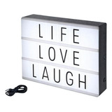 Letreiro Light Box A4 Preto Em Led + Cartela Extra - Kitgirl