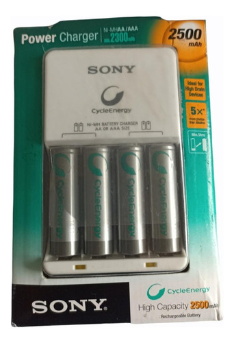 Carregador Pilha Recarregável Sony C/ 4 Pilhas 2500 Mah Sony