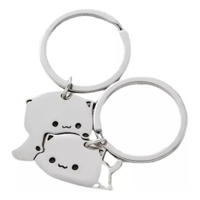 2 Llaveros Metal Gatos Animados Parejas Amor Amistad Regalo | Meses sin interés