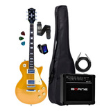 Kit Guitarra Gold Lps230 Gd Capa Cubo + Acessorios Completa