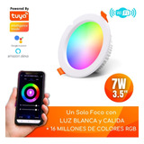 Foco Led Embutido Wifi Inteligente 220v 7w Blancos/color Rgb