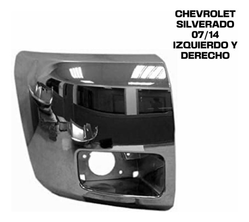 Puntas De Parachoque Cromado Chevrolet Silverado 07/14 Foto 2