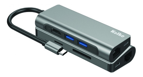 Adaptador Hub Usb 3.0 Tipo C Kolke Kch426 7en1 Hdmi Ethernet