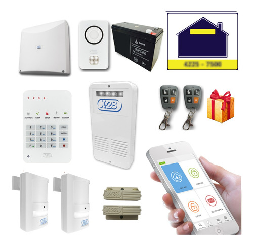 Kit Alarma Casa Domiciliaria X28 Llamador Gsm App Celular