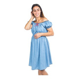Vestido Maternidad Mezclilla Strapless- 146rod