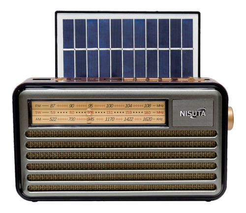 Radio Am Fm Vintage Nisuta Mp3 Bluetooth Usb Sol Power Bank 