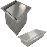 Lixeira Cozinha 4 Litros De Inox C/porta Esponja Gourmet