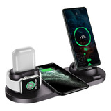 Carregador Por Indução 6x1 Para Android iPhone Watch AirPods